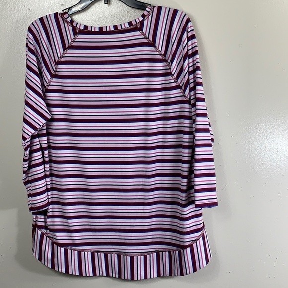 St Johns Bay Women’s multicolored Striped Blouse/ Top Size L - Picture 4 of 6